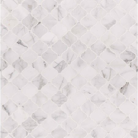 Calacatta Cressa Arabesque 12 In. X 12 In. X 10 Mm Honed Marble Mesh-Mounted Mosaic Tile, 10PK -  MSI, ZOR-MD-0142